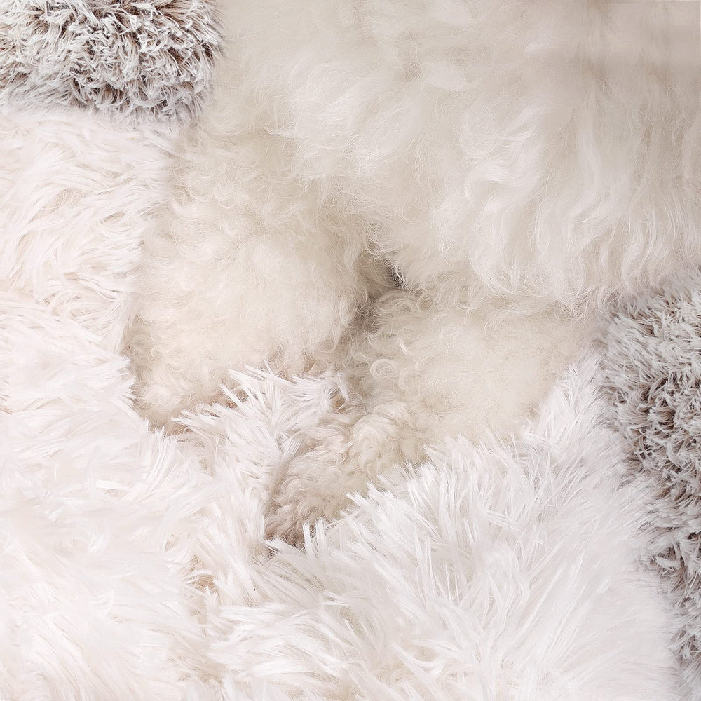 Noyal round hooded donut bed waterproof base protects floors while easy cleanup.