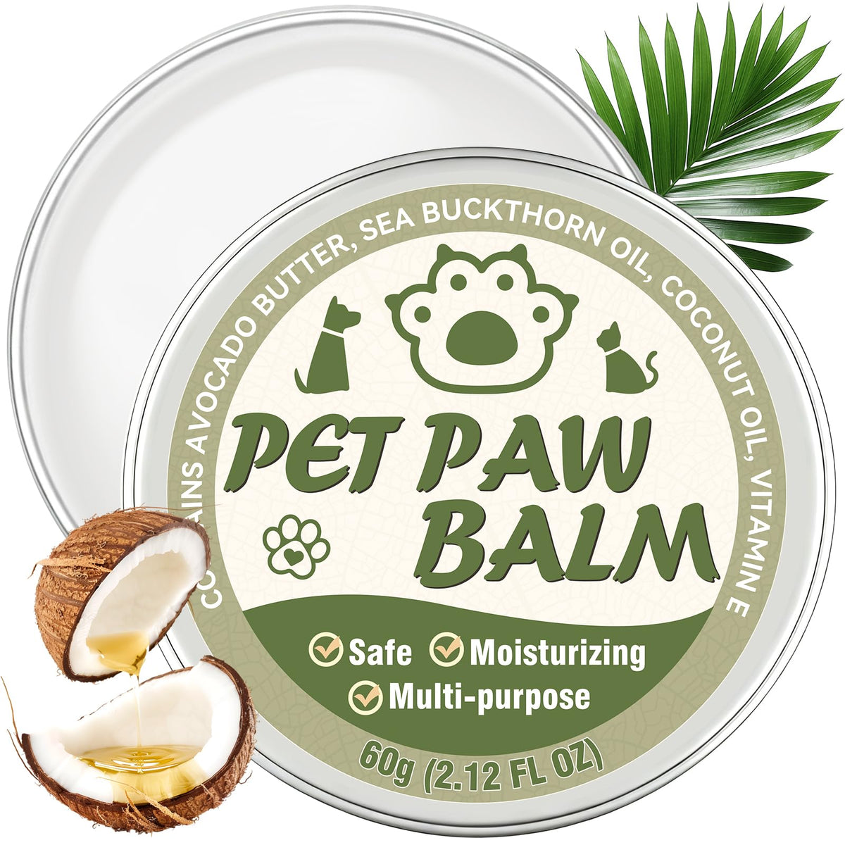Nozerix Dog Paw Balm 60g jar ready for hydrating dry paws.