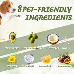 Nozerix dog paw balm application close-up showing smooth formula.