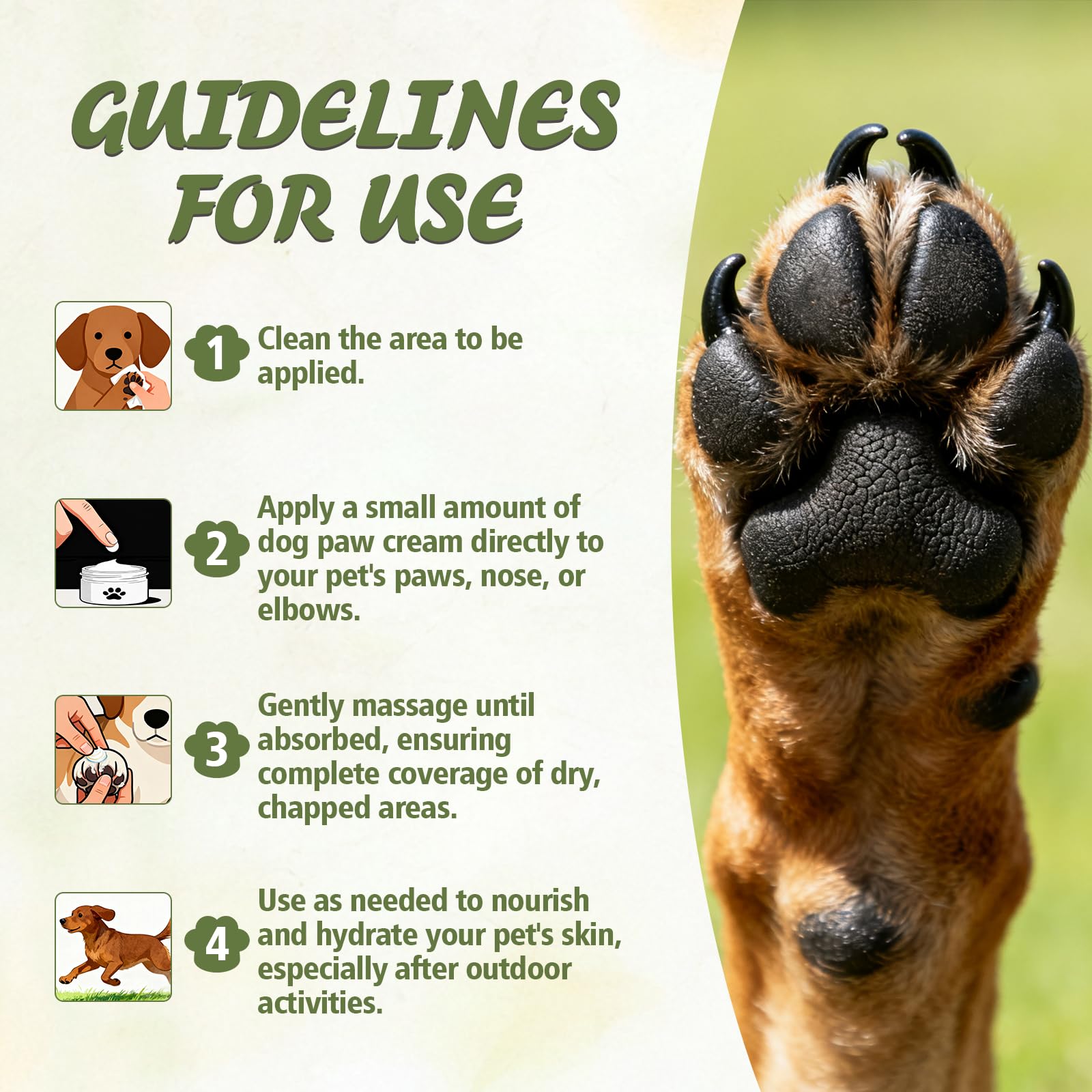 Nozerix seasonal paw care illustrates protection in extreme weather.