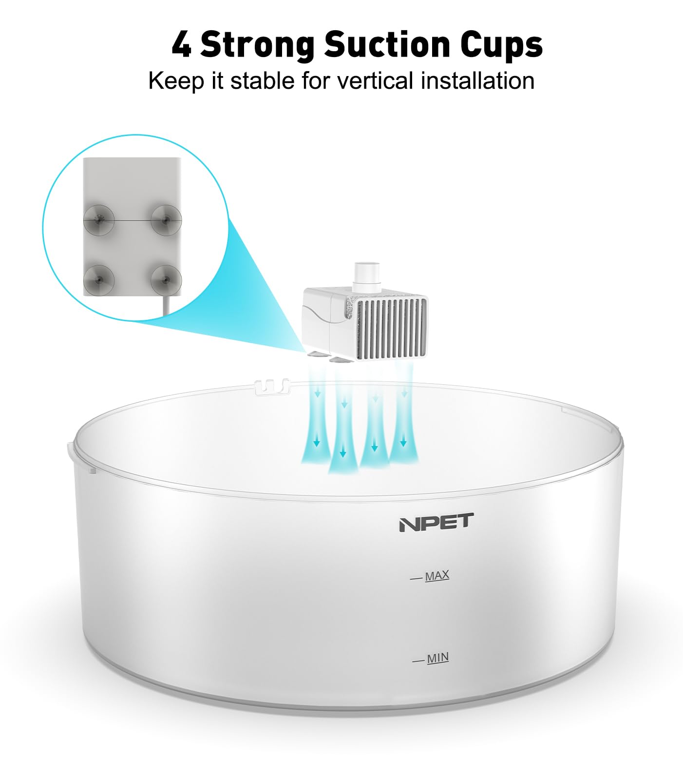 NPET DF10 filtration-system image showcases debris-reducing, tasty-water benefits