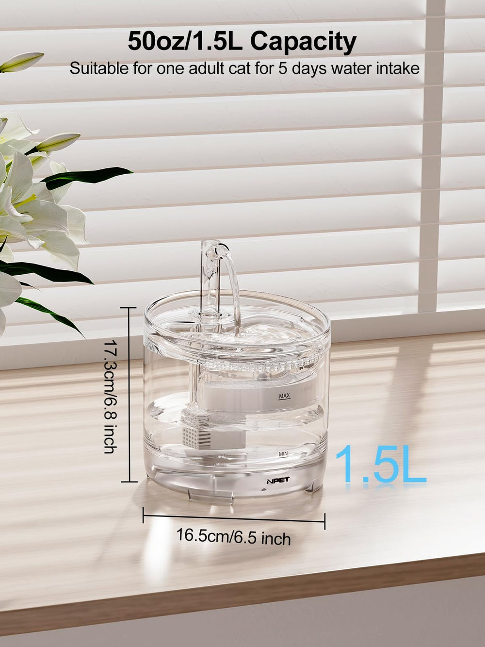 NPET WF050 silent operation for a calm home environment