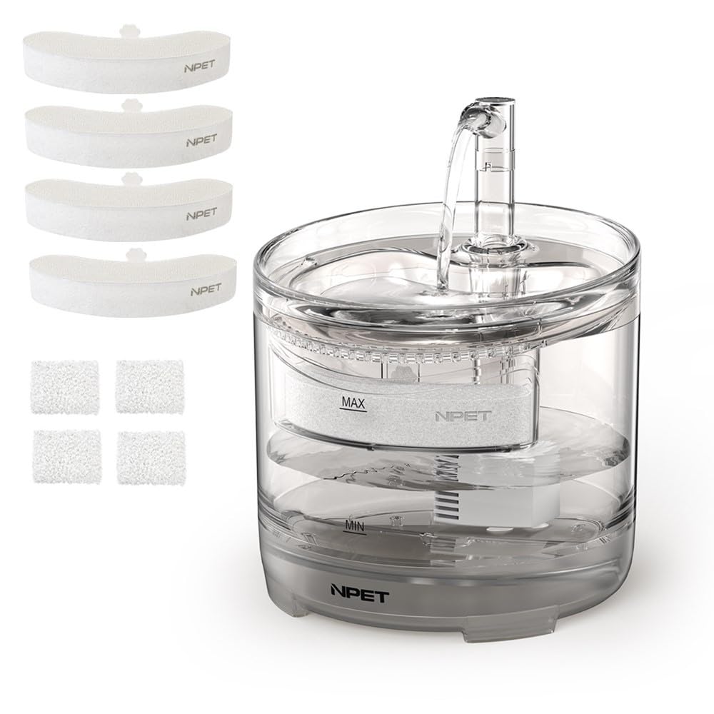 NPET WF050TP cat water fountain features 1.5L capacity to encourage regular drinking.