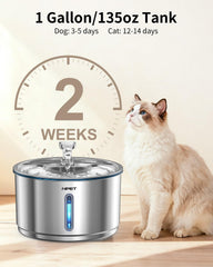 NPET WF210Plus capacity window highlights 1 gallon capacity for longer intervals.