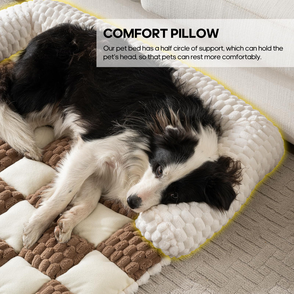Npetrsnug cloud-memory-pillow dog bed supports neck for restful naps.