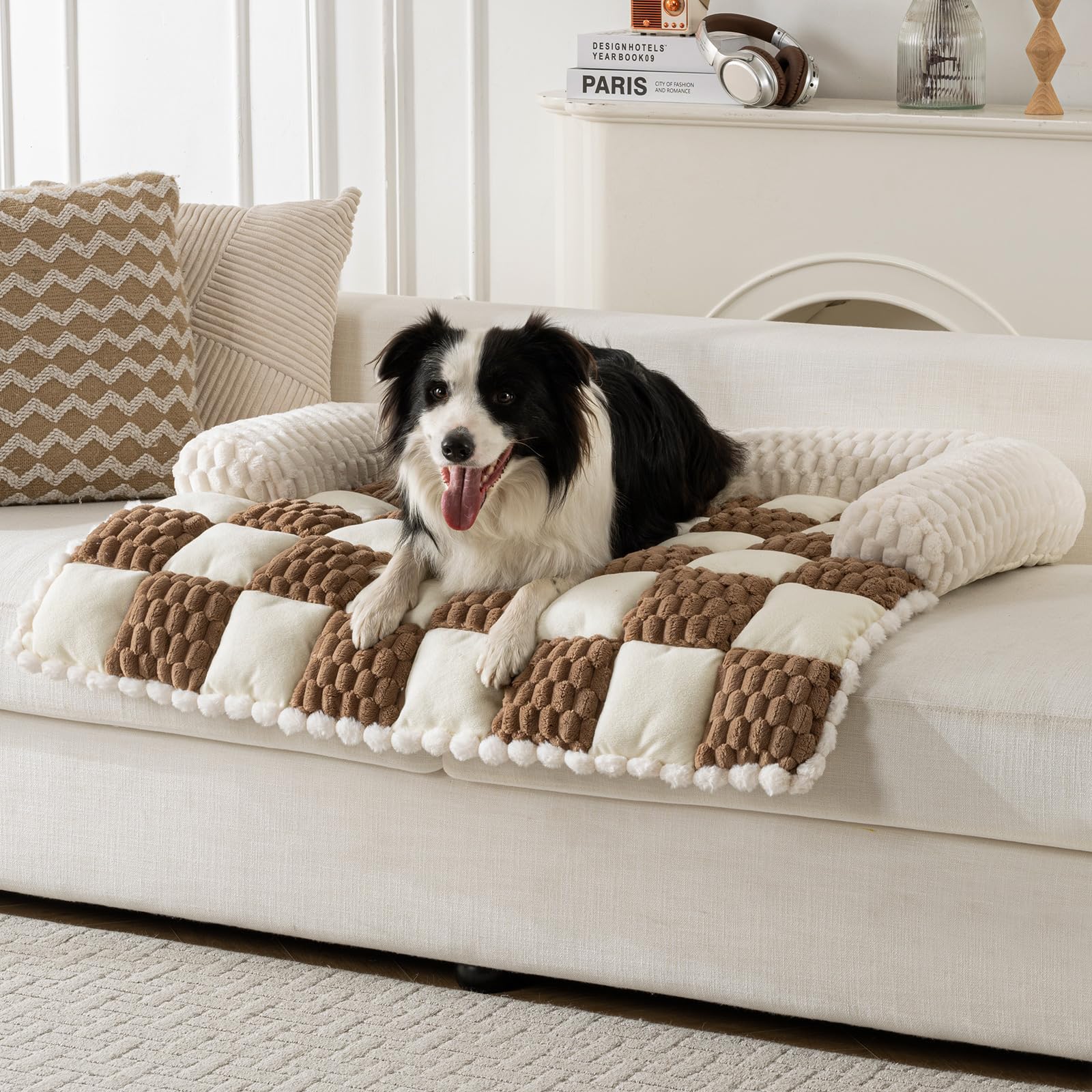 Npetrsnug soft-flannel dog couch bed yields plush lounge and warmth.