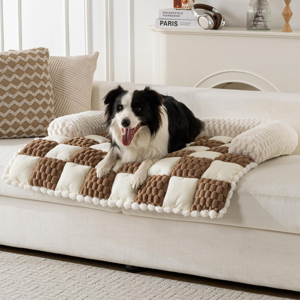Npetrsnug soft-flannel dog couch bed yields plush lounge and warmth.