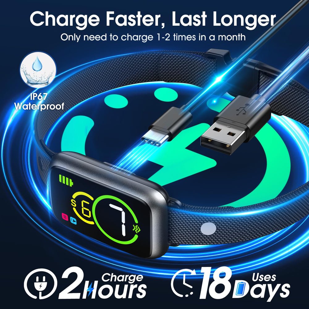 NQQHNN 1S Stop Barking Collar charging scene shows quick FlashSec charging for fast top-ups.