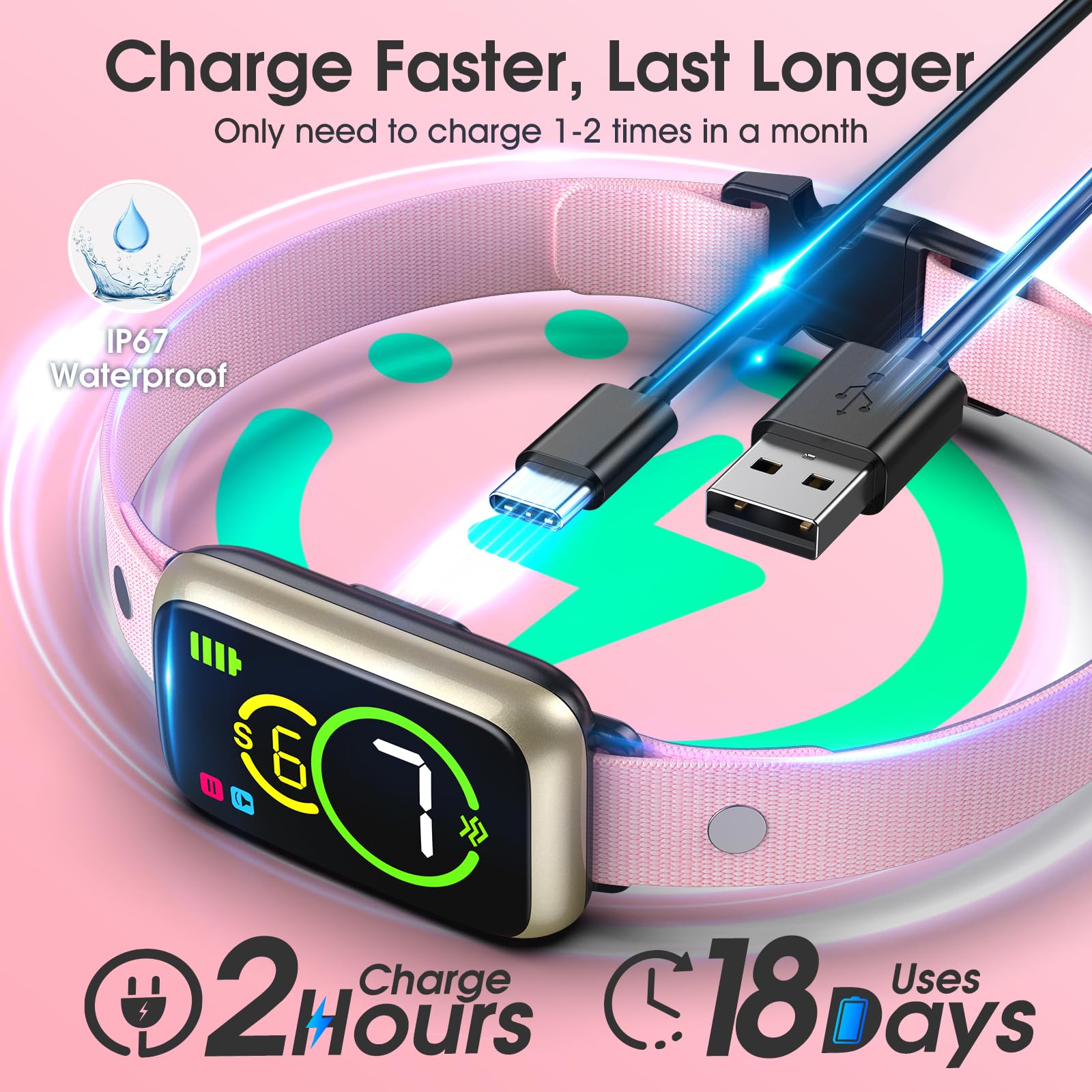 NQQHNN 1S stop barking collar flash-sec fast charge for quick power in use