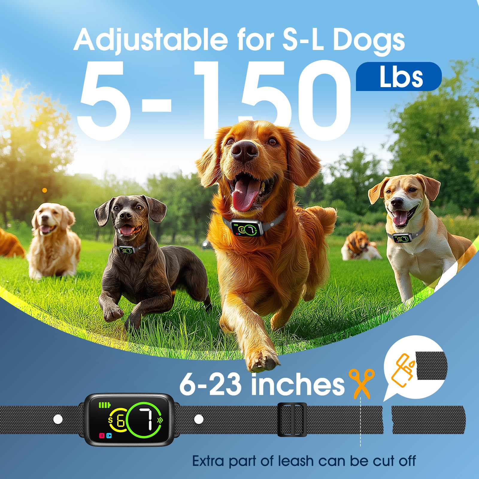 NQQHNN 1S Stop Barking Collar IP67 waterproof rating suits indoor and outdoor training.