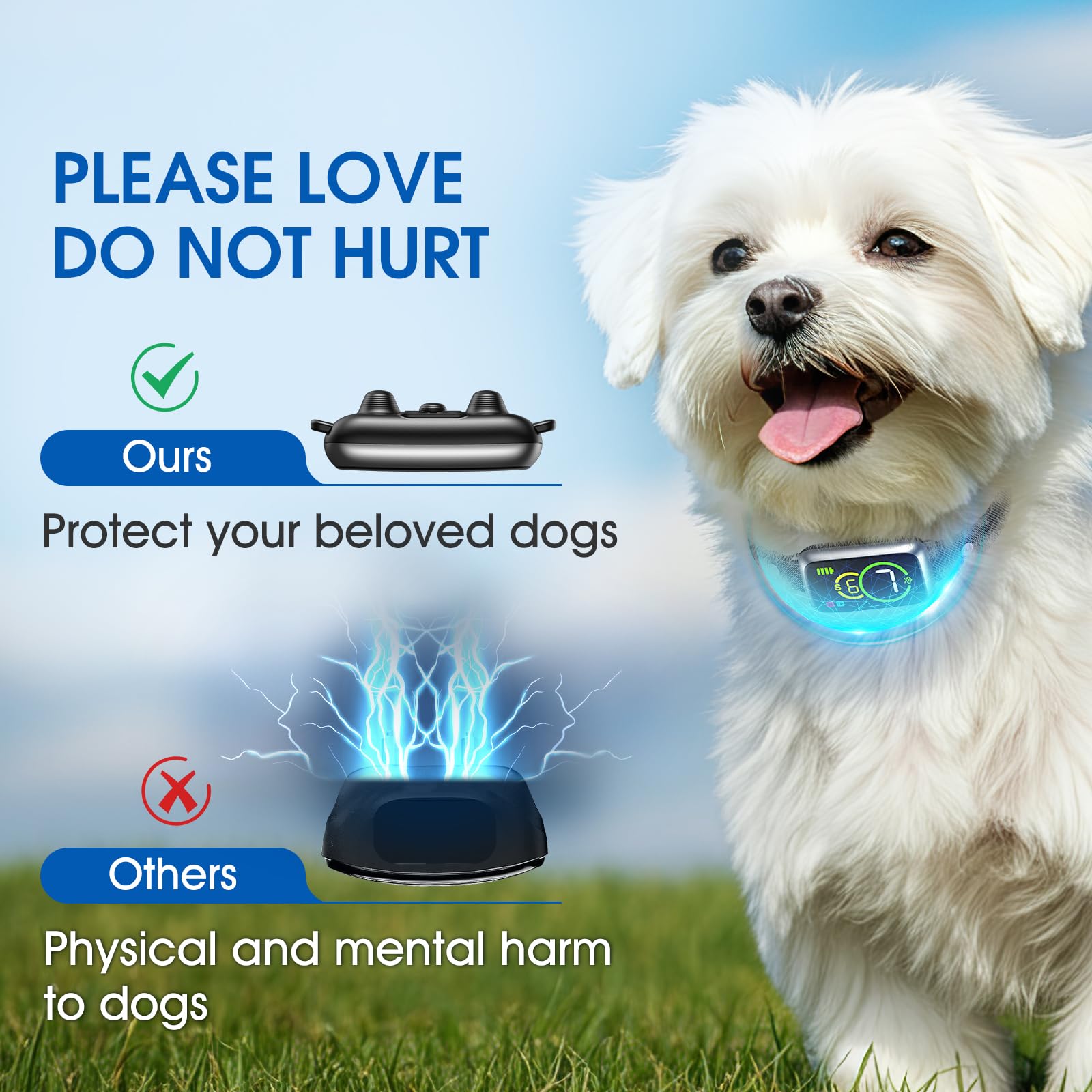 NQQHNN 1S Stop Bark Collar modern slim look for discreet daily use.