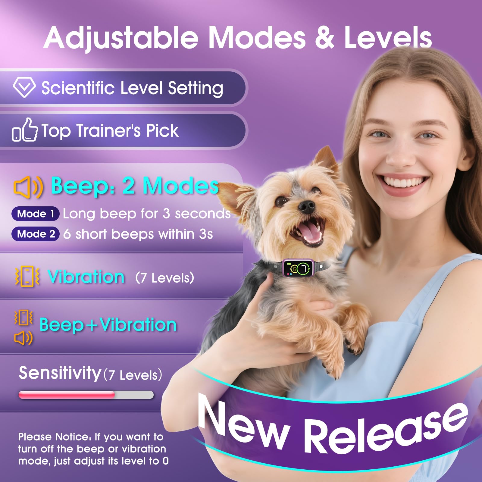 NQQHNN Smart Dog Bark Collar precision detection minimizes false activations for calmer homes.