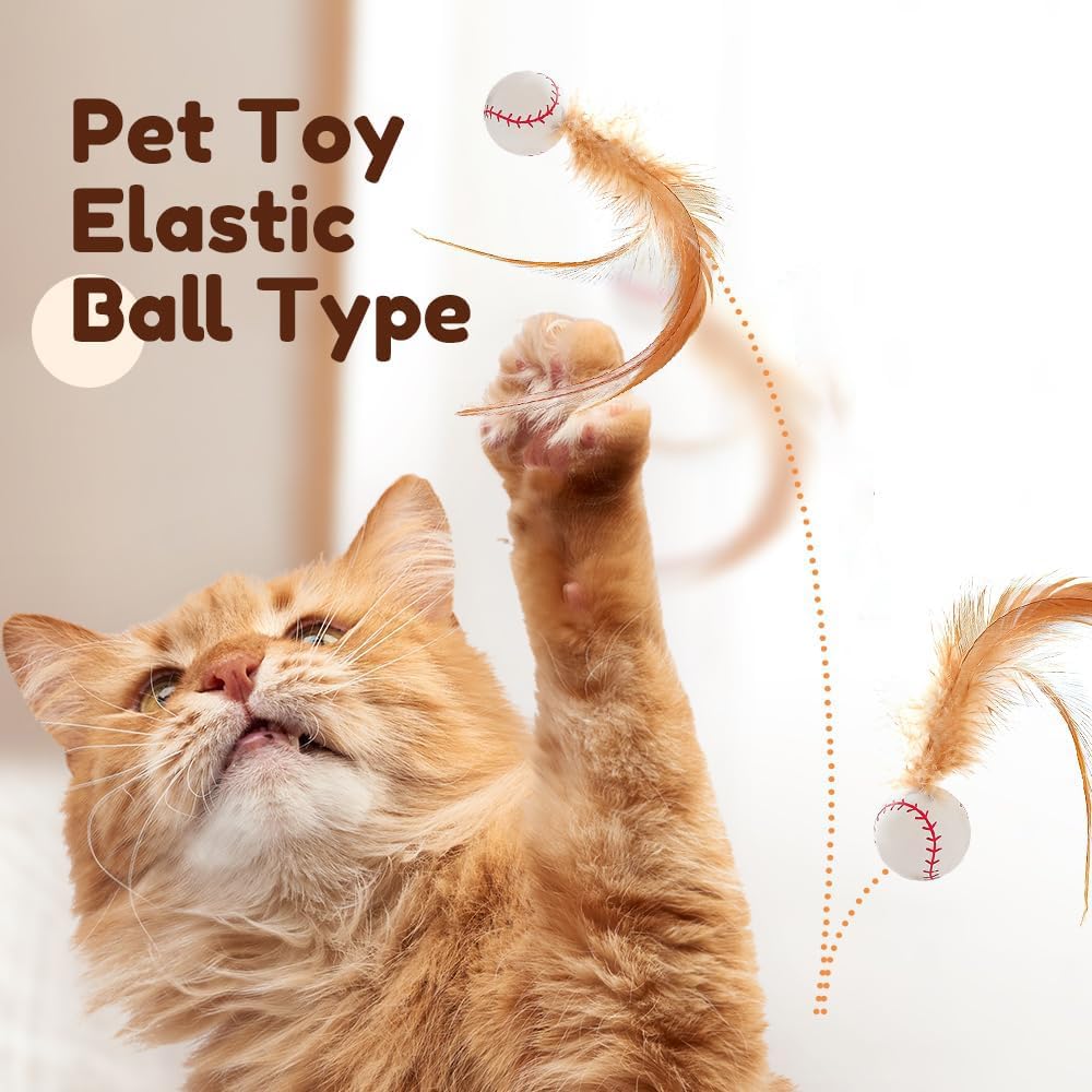NRAEC feather-ball toy with basketball design encourages chasing and cardio-friendly activity in small spaces.