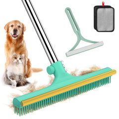 Nrefpun carpet rake 60-inch handle for easy pet hair removal on large areas