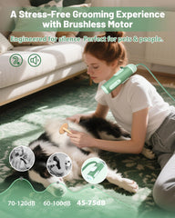 NRYDEPET quiet operation supports pets sensitive to noise during grooming.