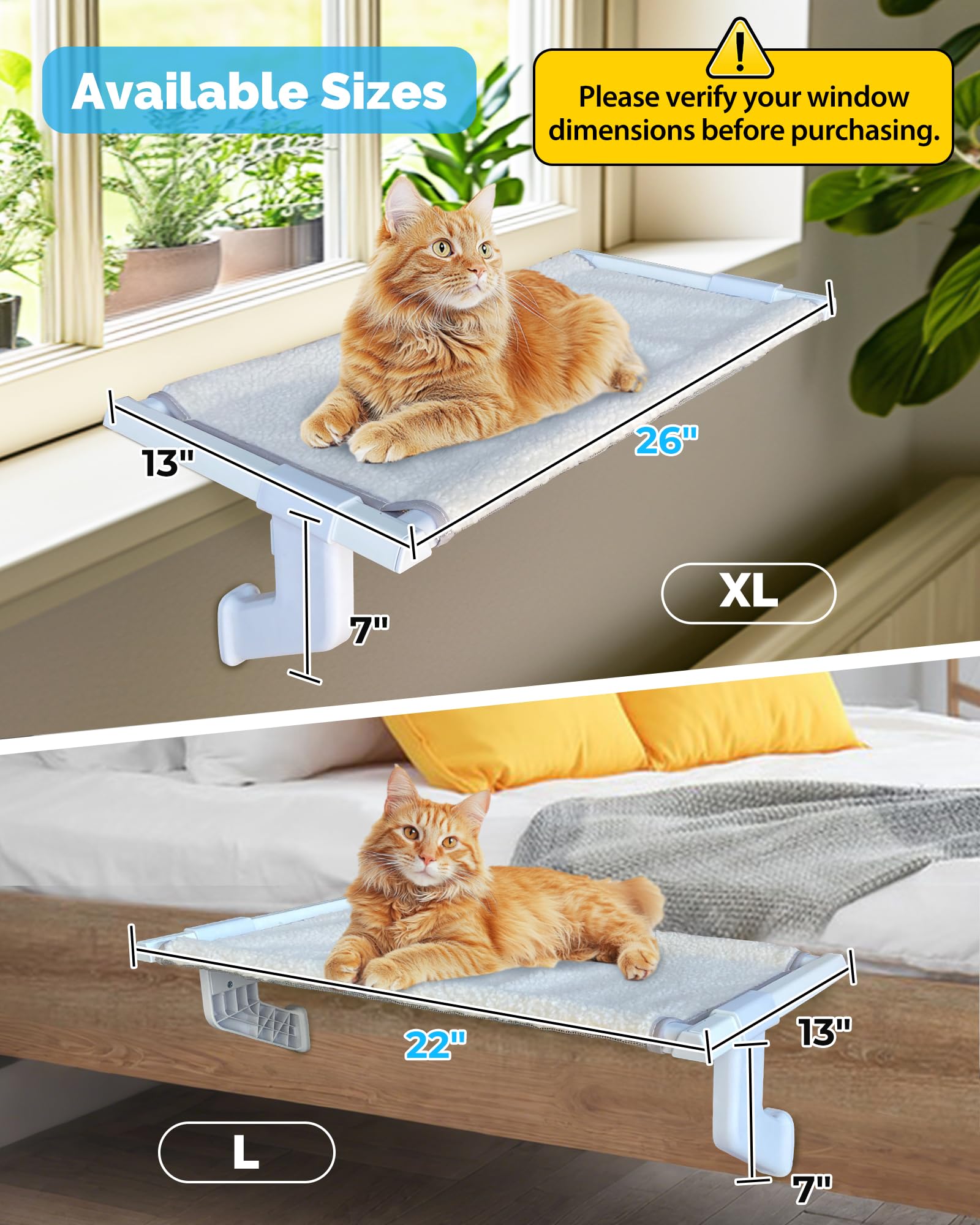 NRYDEPET XL dimensions 26x13x7 illustrate ample lounging space for naps and bird-watching.