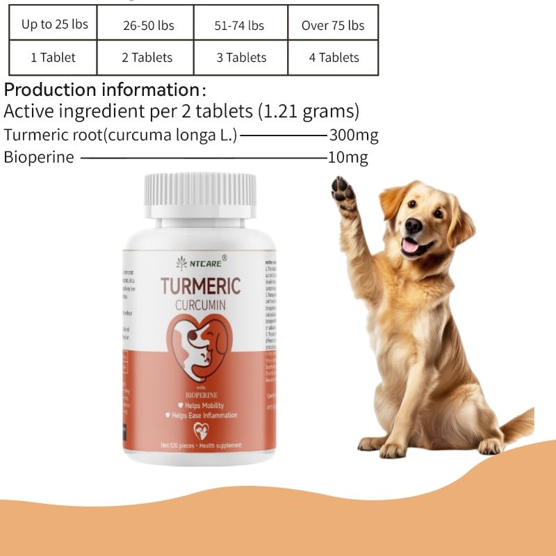 NTCARE turmeric bottle back label highlights ingredients and dosage guidance