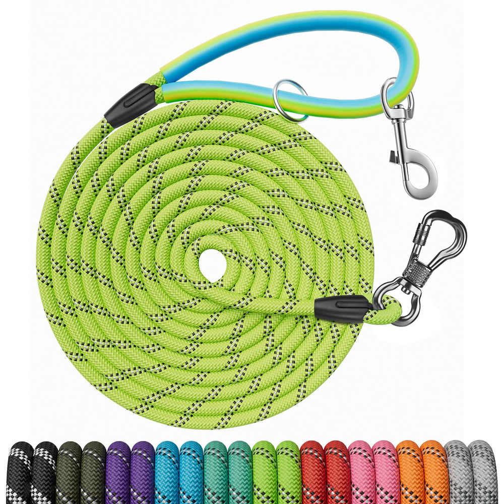 NTR 15FT training leash with dual swivels for secure hands-free training