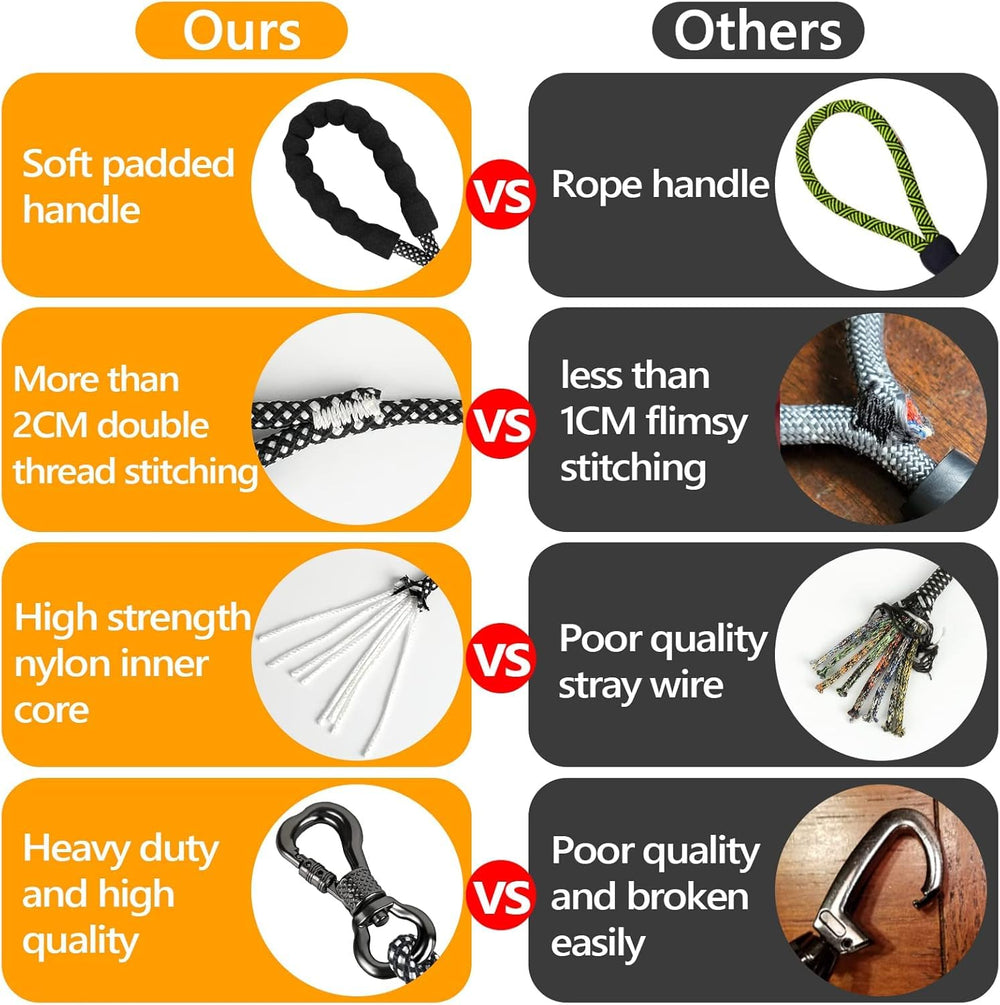 NTR long dog leash diameter options small medium large fit different breeds and training tasks.