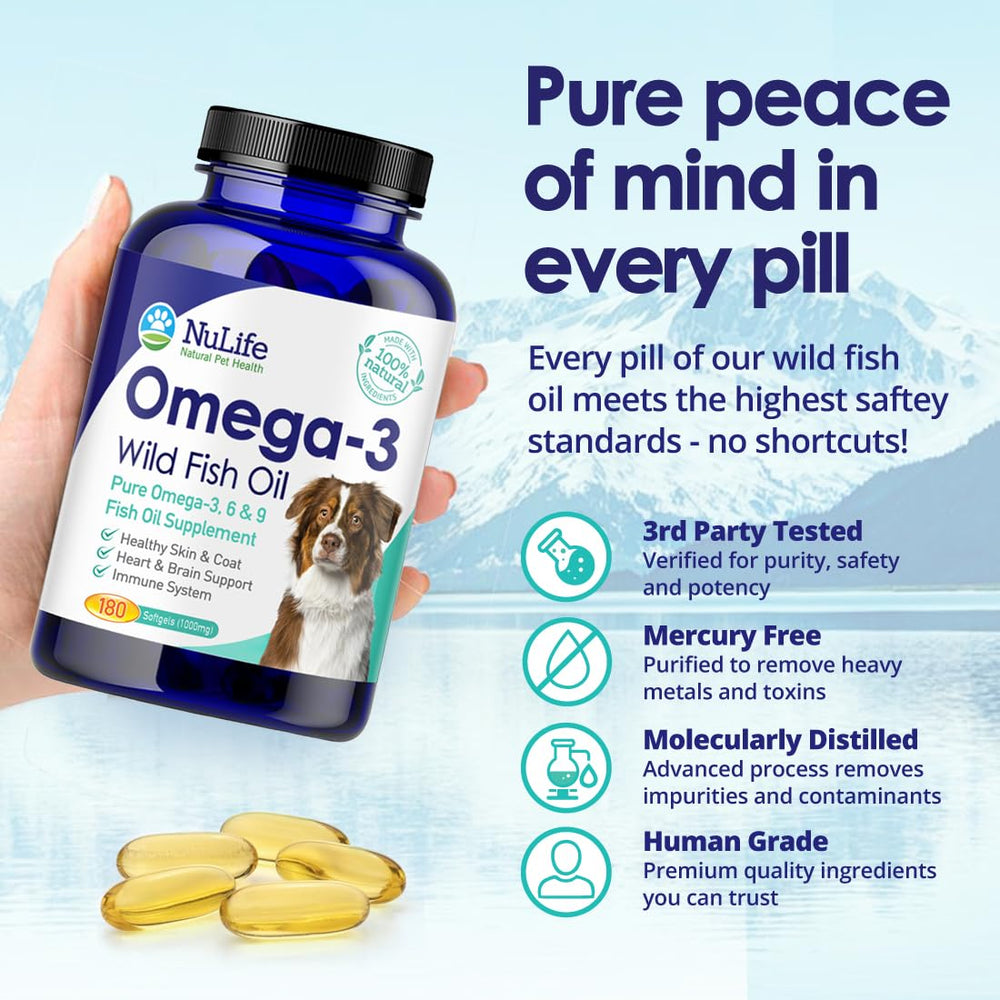 NuLife Natural Pet Health Omega-3 as meal topper for easy integration.