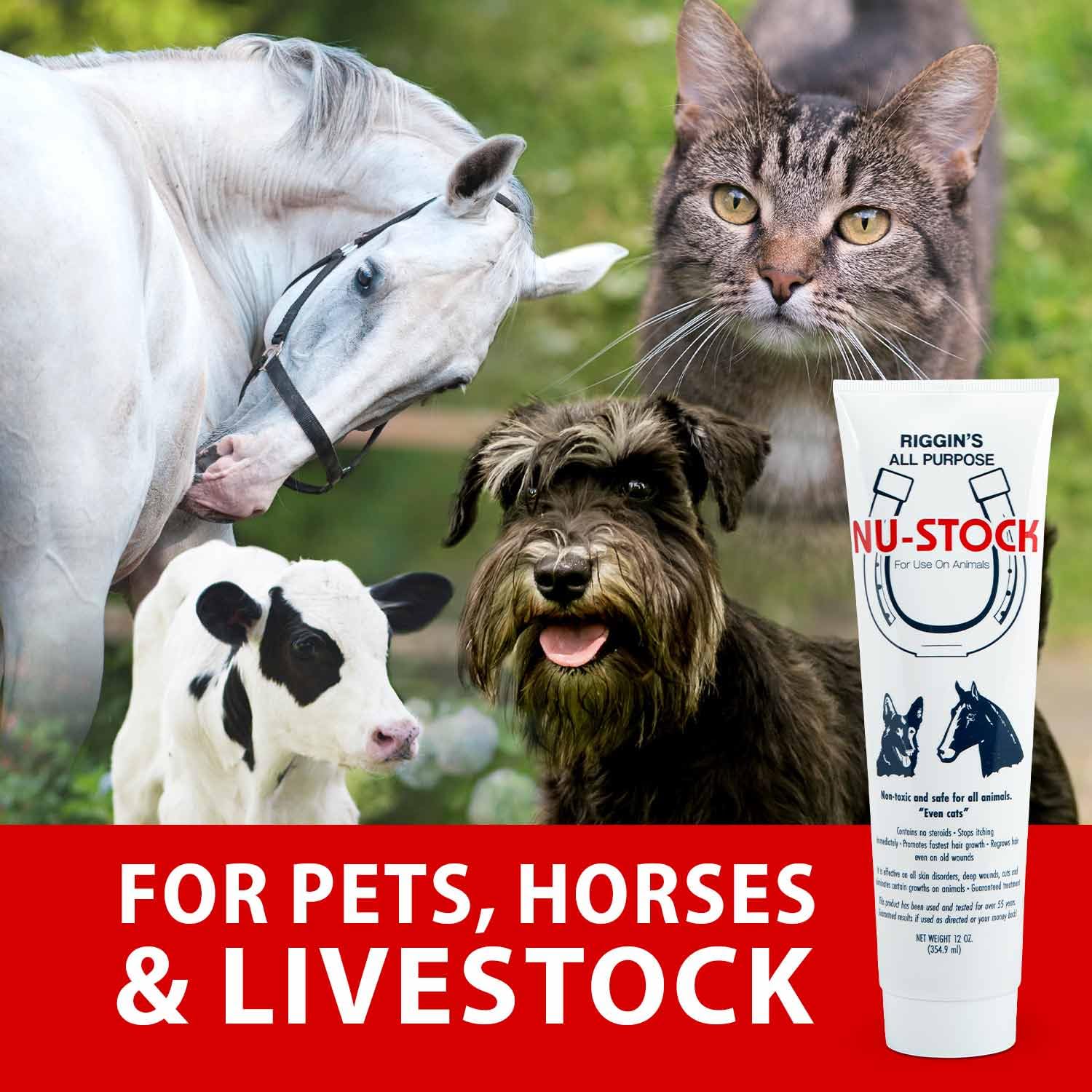 Nu-Stock Wound Cream used on cattle for skin support and care.