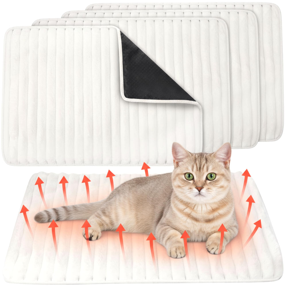 Nuanchu 4-pack self-warming cat bed pack shot demonstrates warmth without electricity.