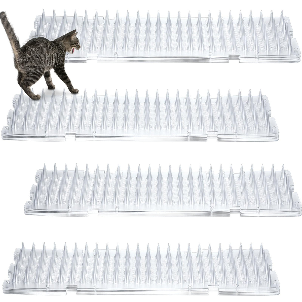 Nuanchu cat deterrent mats with spikes on sofa protect furniture from climbing cats.