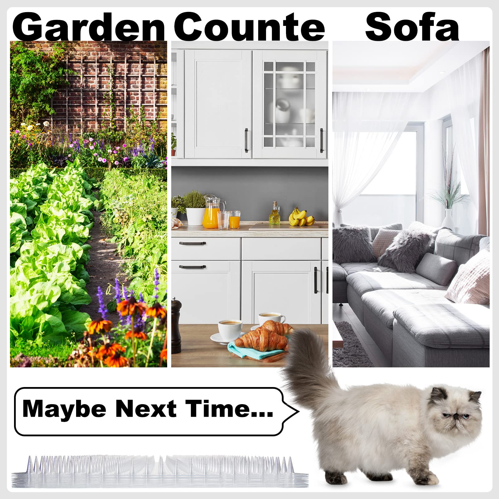 Nuanchu cat repellent mats used outdoors guard garden borders from pets.