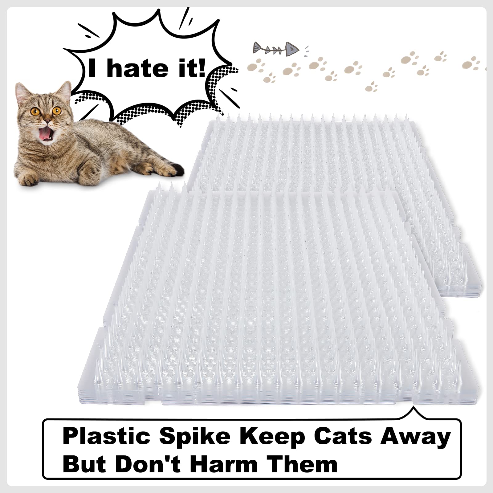 Nuanchu cat repellent mats on sofa show invisible spikes deterring climbing.