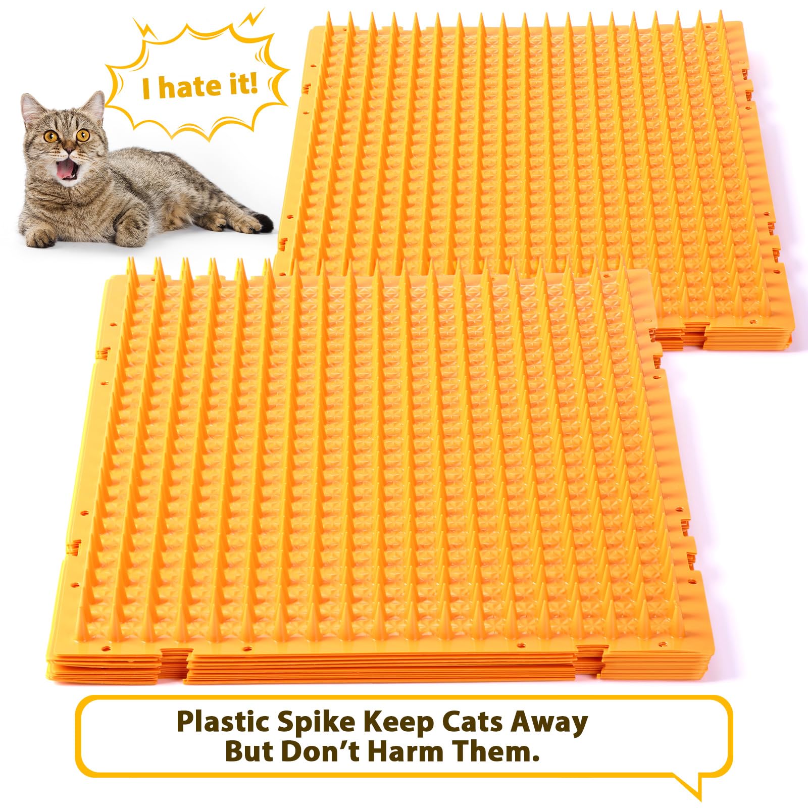 Nuanchu cat spike mat outdoors near fish pond protects fish.