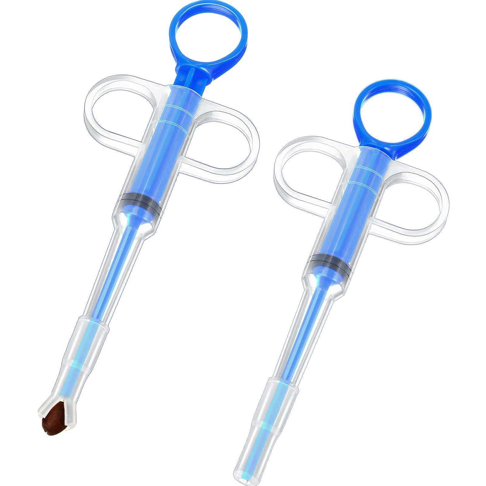 Nuanchu pet pill plunger blue main image showing compact, travel-friendly design