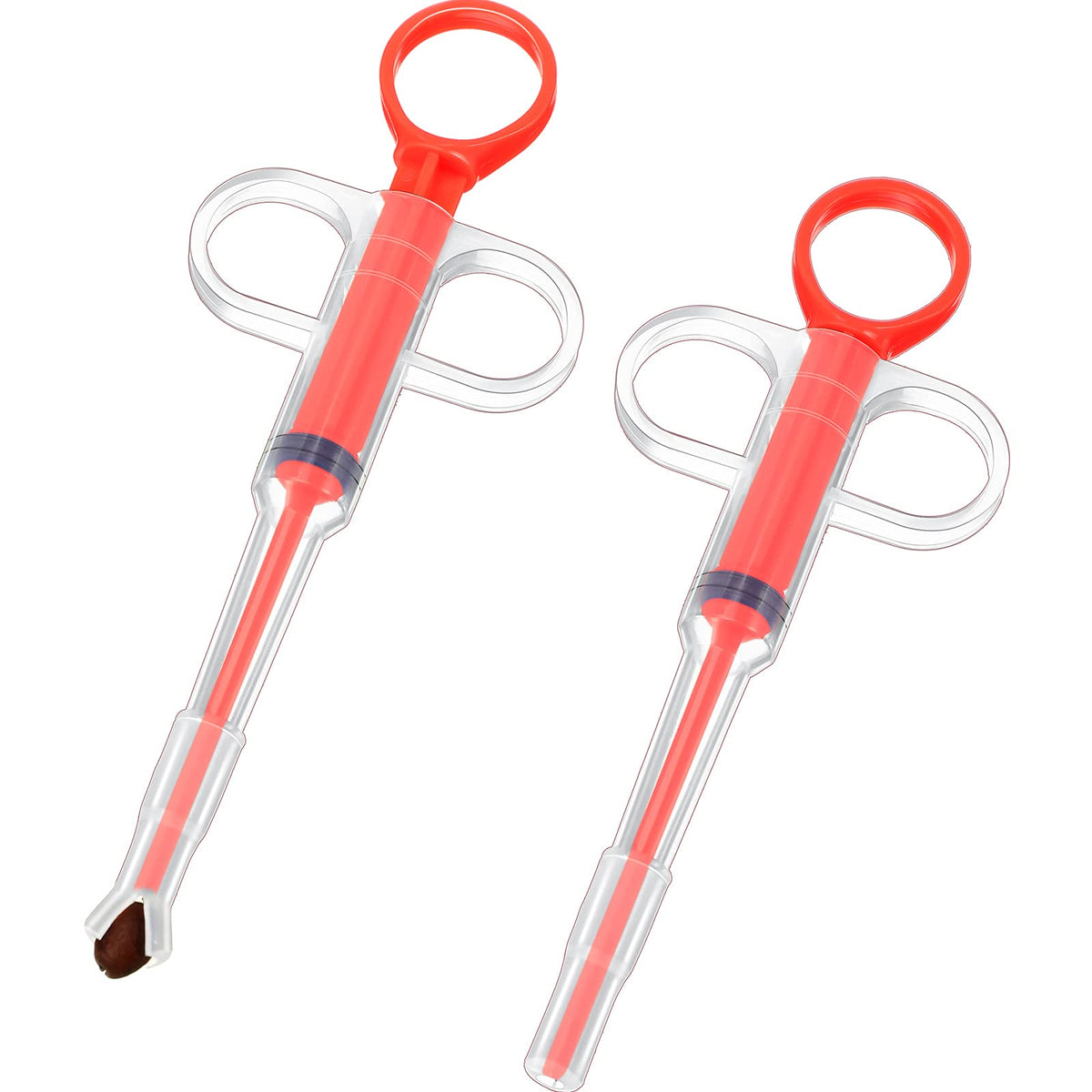 Nuanchu pet pill plunger red side view shows easy administration