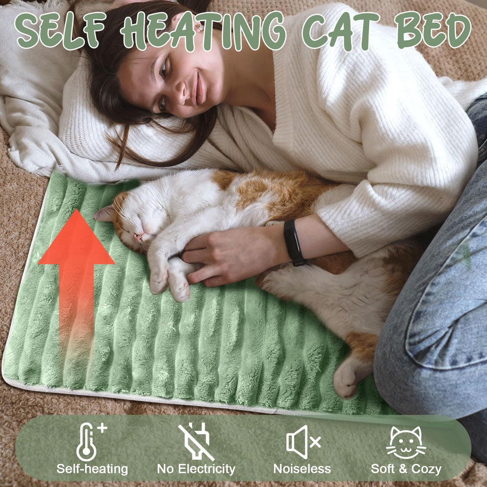Nuanchu self warming cat bed with non slip bottom for stable resting