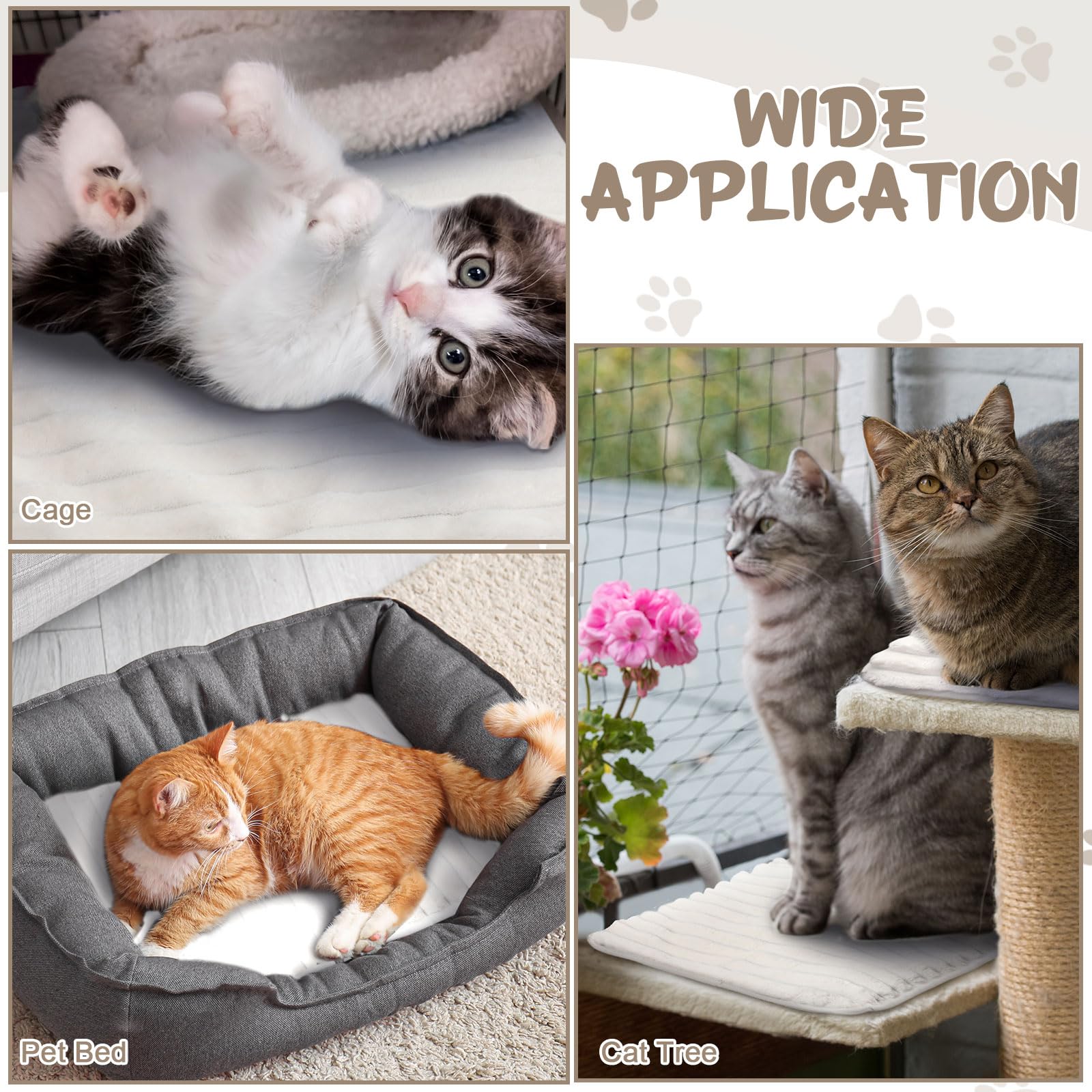 Nuanchu thermal pet pad close-up reveals soft fabric and non-slip bottom.