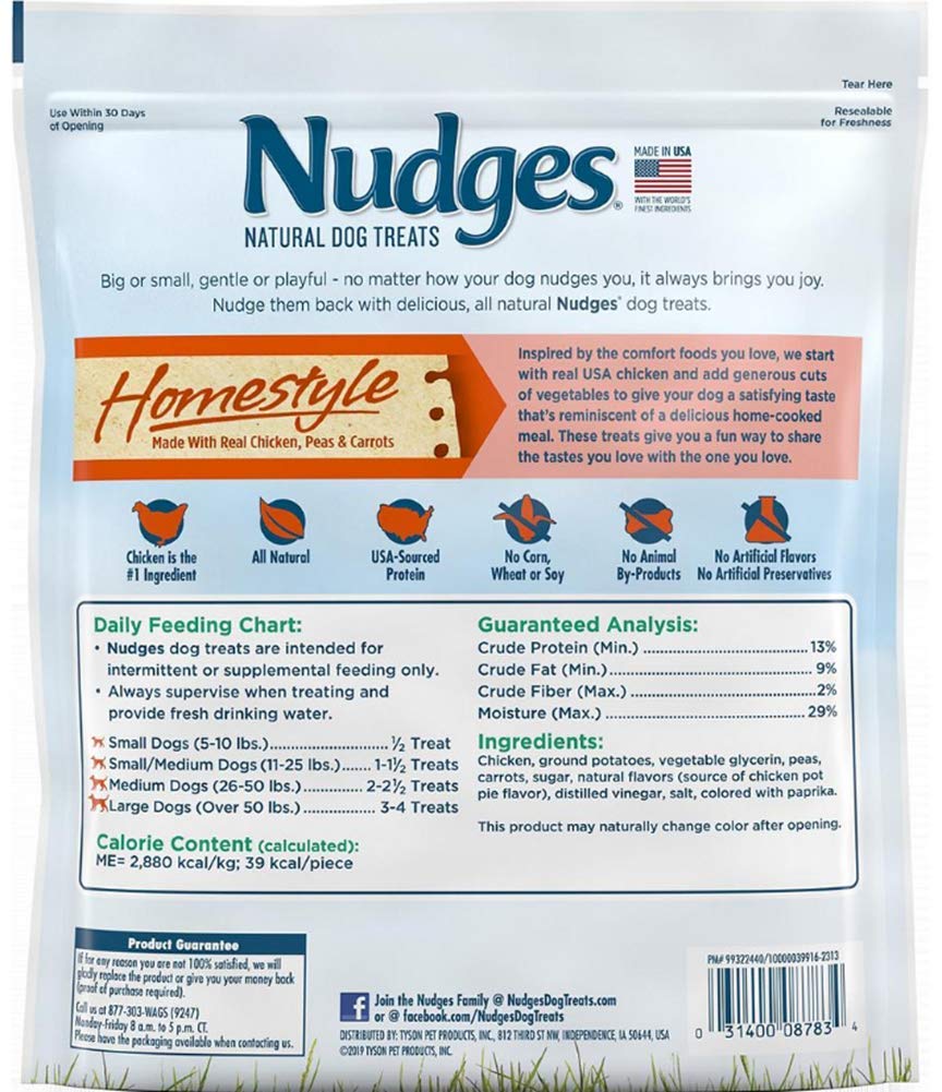 Nudges Homestyle Chicken Pot Pie treats on tray, appealing snack for all life stages.