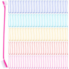 Nuenen 150-pcs dual-head toothbrush with long handle for easy reach and thorough pet teeth cleaning