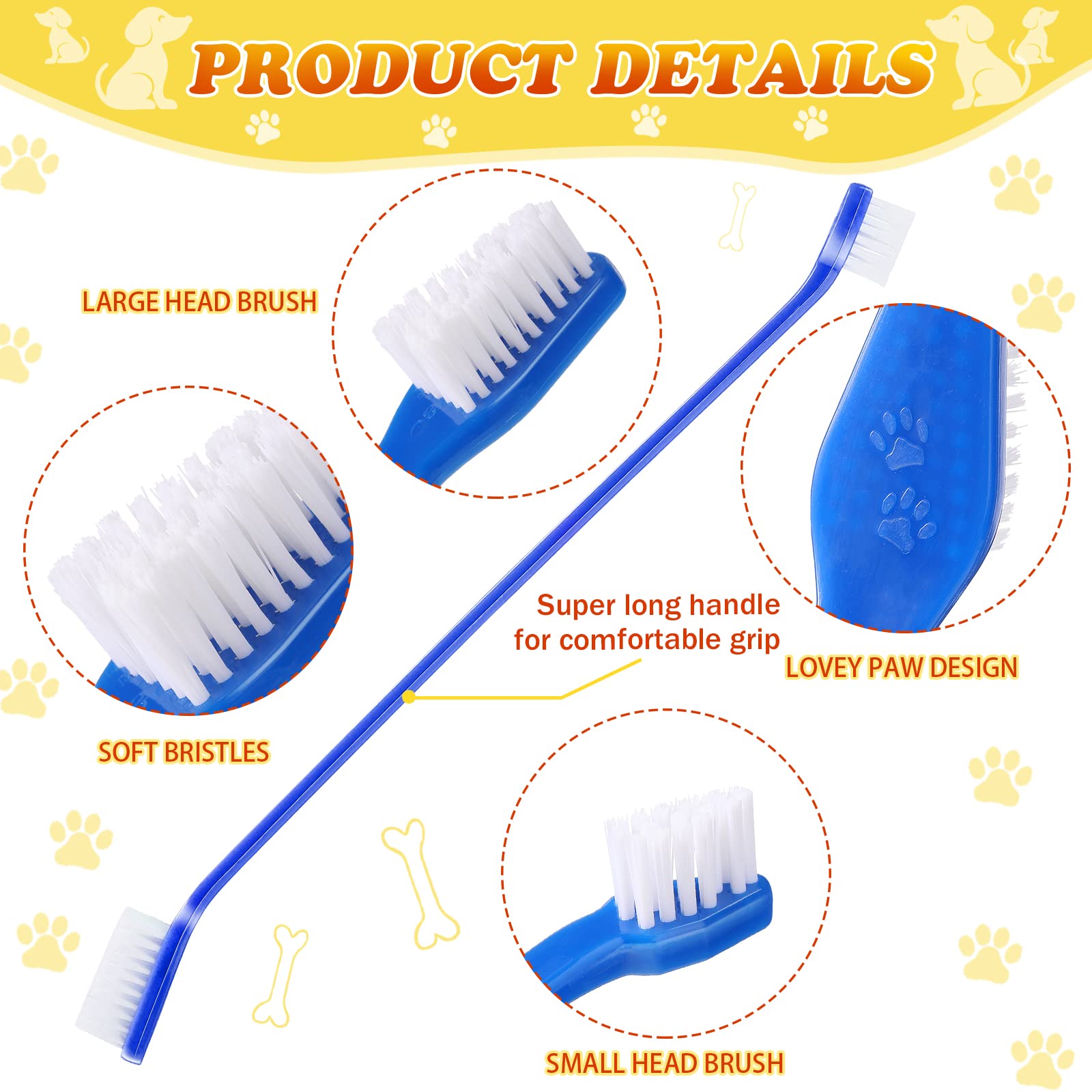 Nuenen color-variety pack toothbrushes help color-code pets and simplify brushing routines