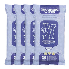 Nuesta Pets XL Lavender Vanilla wipes box—on-the-go pet cleanups.