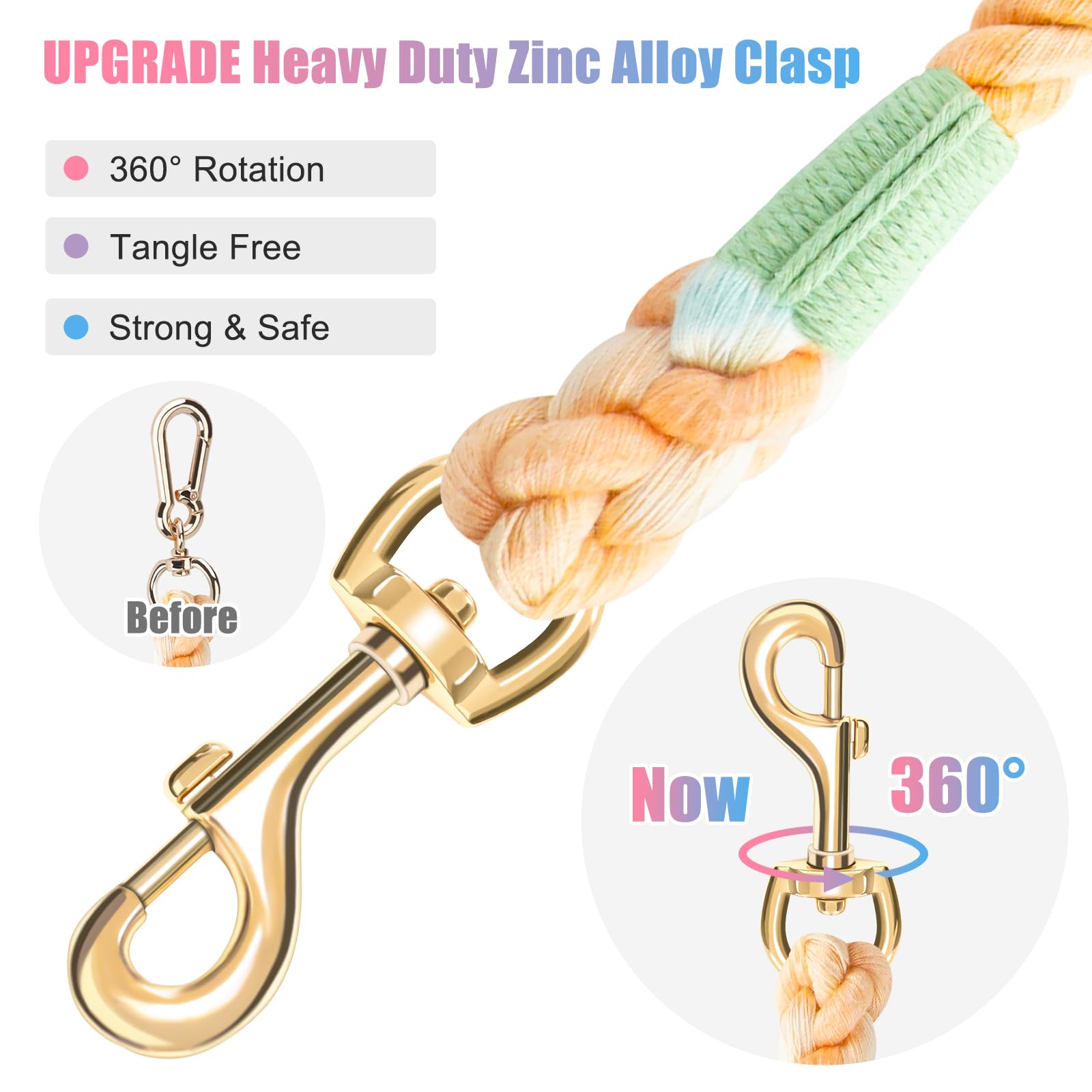 NUGUTIC dog leash Moss Green closeup for nature walks
