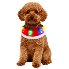 Nuihoil dog Christmas bandana lightup worn for festive party photos