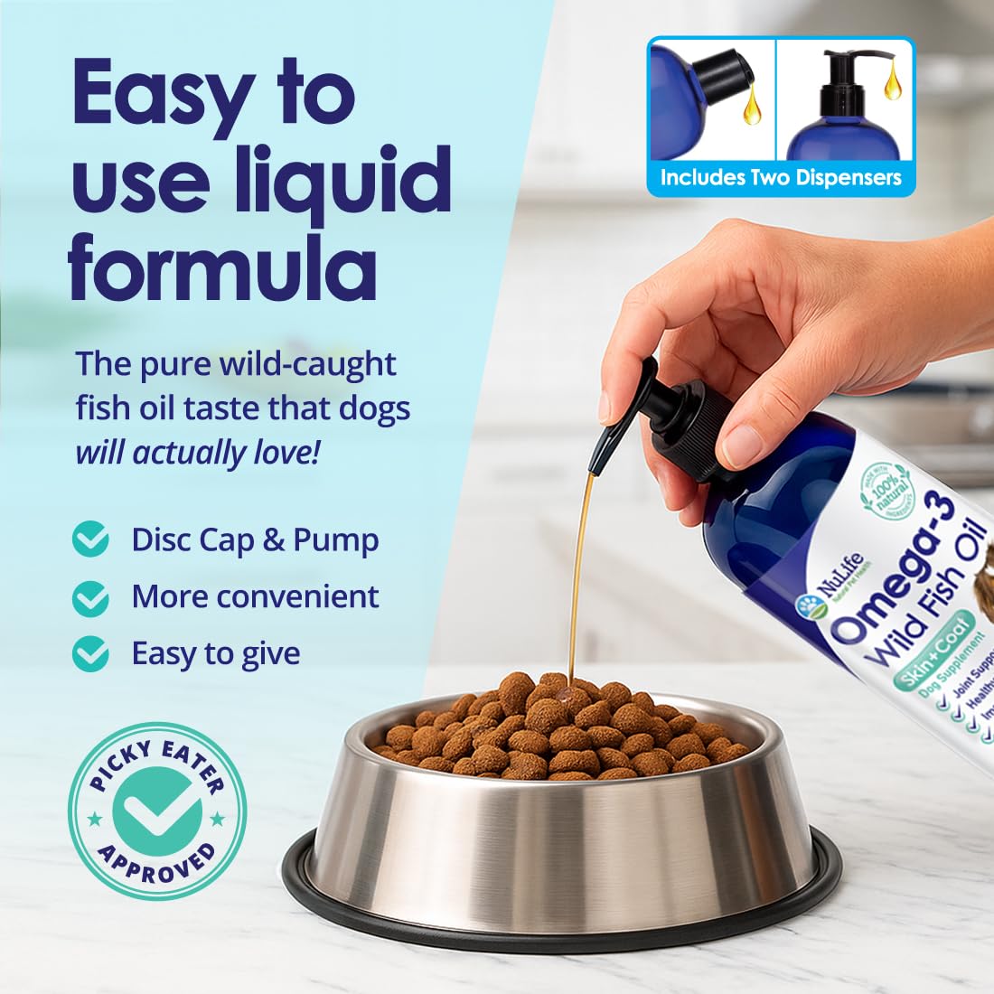 NuLife omega-rich oil supports joint mobility and activity for dogs