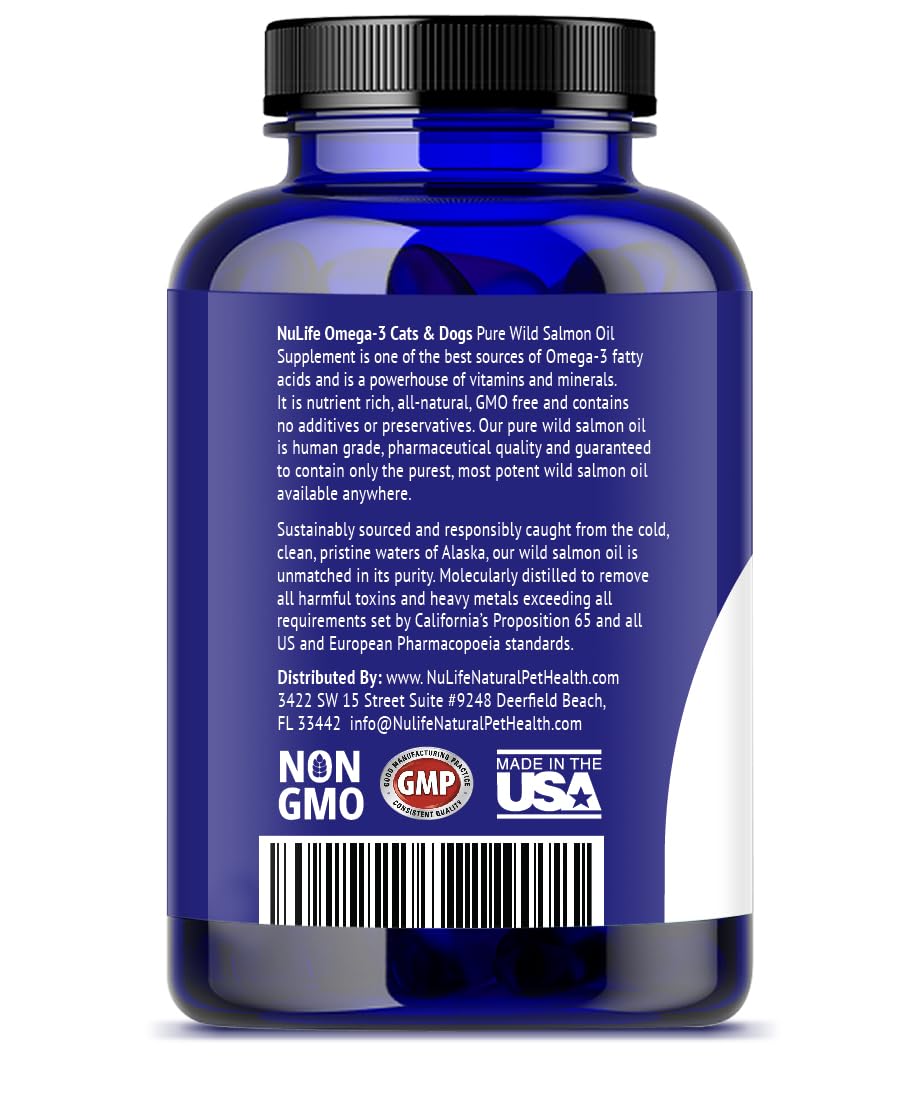 NuLife Omega-3 pet health essentials, 120 capsules for ongoing support.