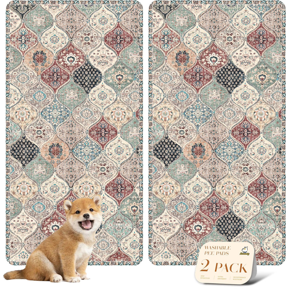nunubaby washable pee pad dark red multi protects floors while adding style.