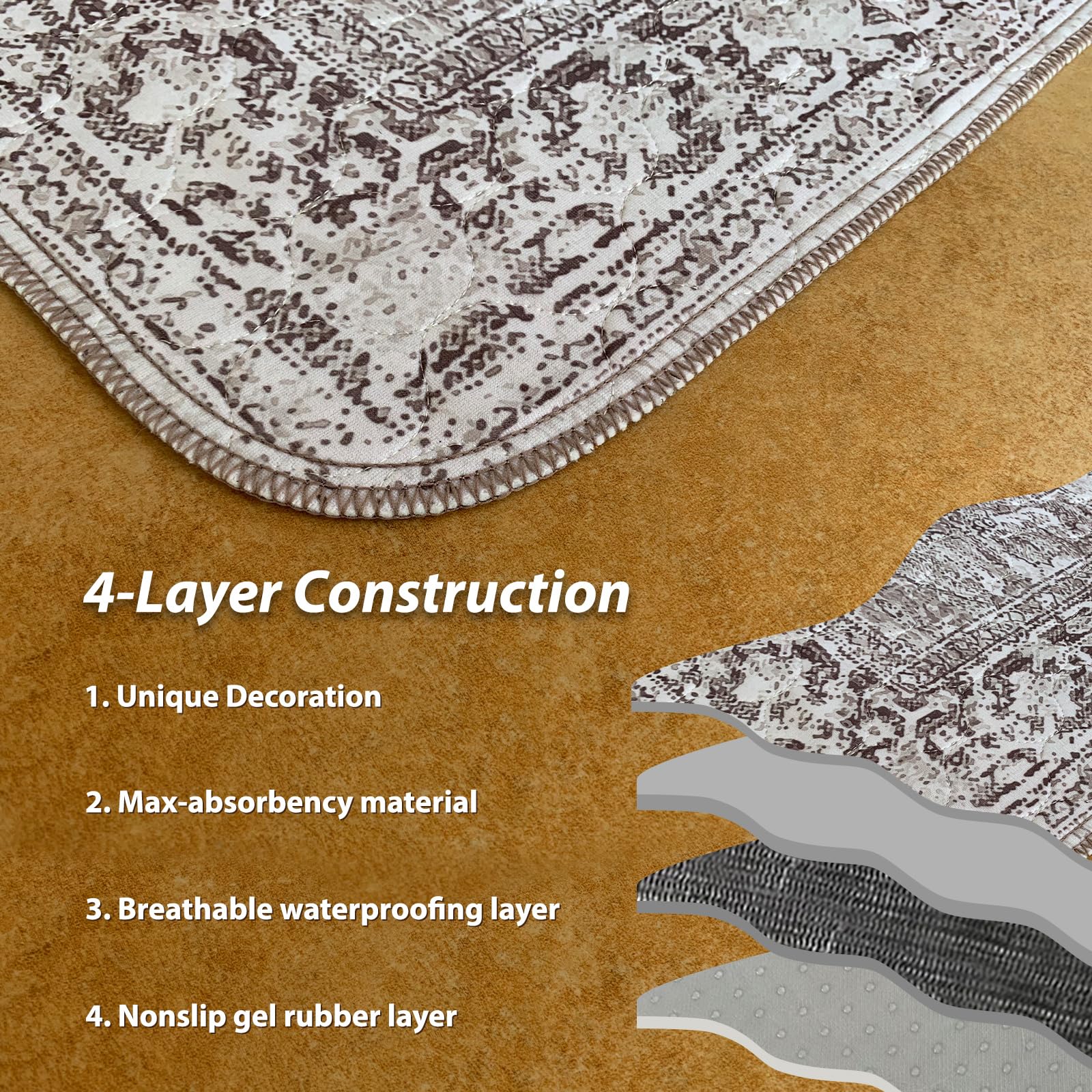 nunubaby washable pee pad demonstrates floor protection for stairs, couches, and rooms