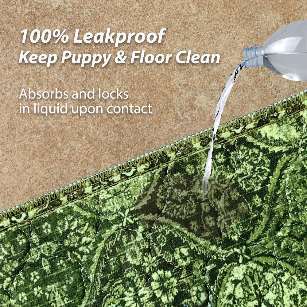nunubaby washable pee pad leak-proof layer prevents moisture spread in homes.