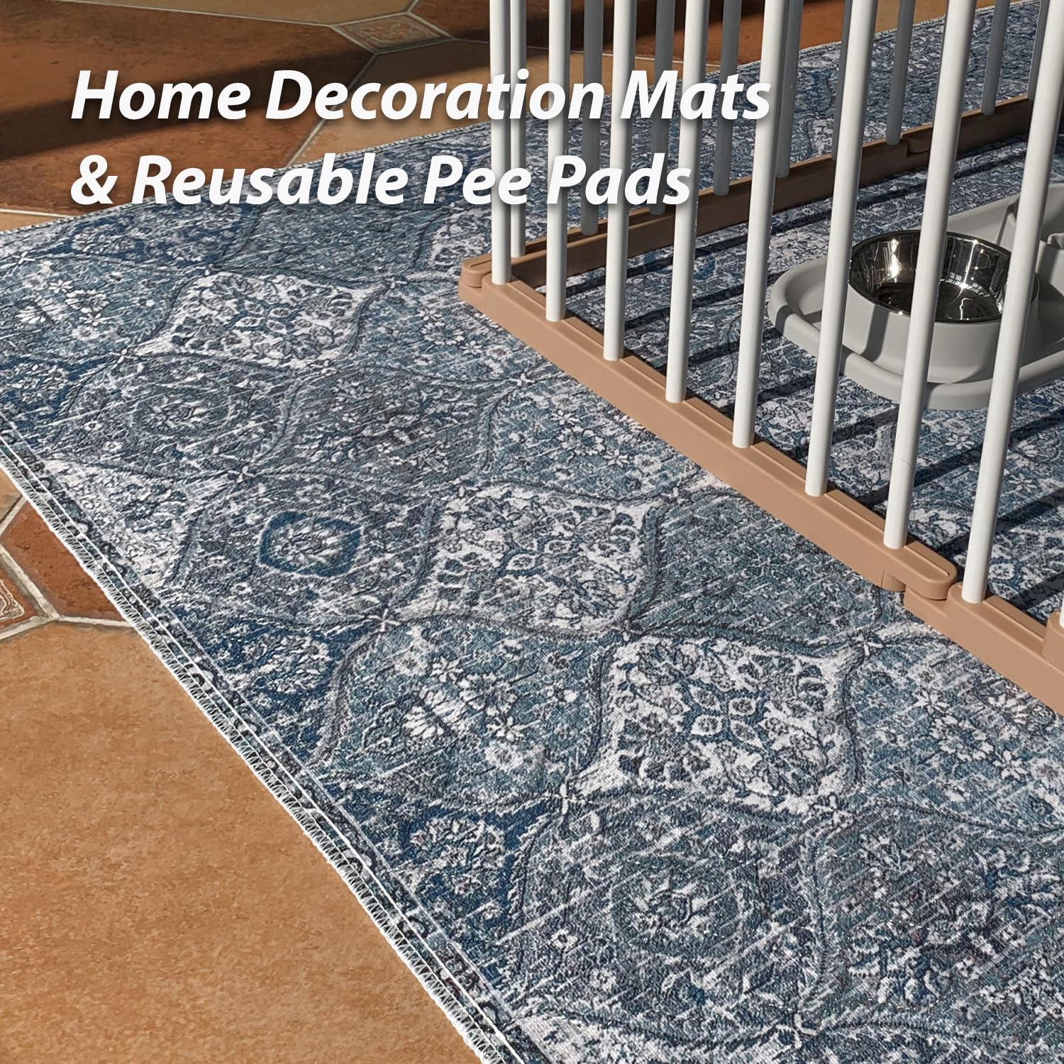 nunubaby washable pee pad multi-pattern demonstrates versatile, leak-proof protection for floors and furniture.