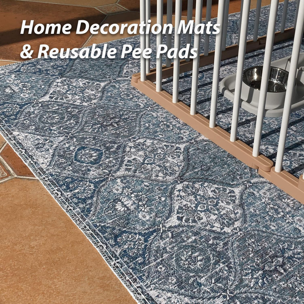 nunubaby washable pee pad multi-pattern demonstrates versatile, leak-proof protection for floors and furniture.