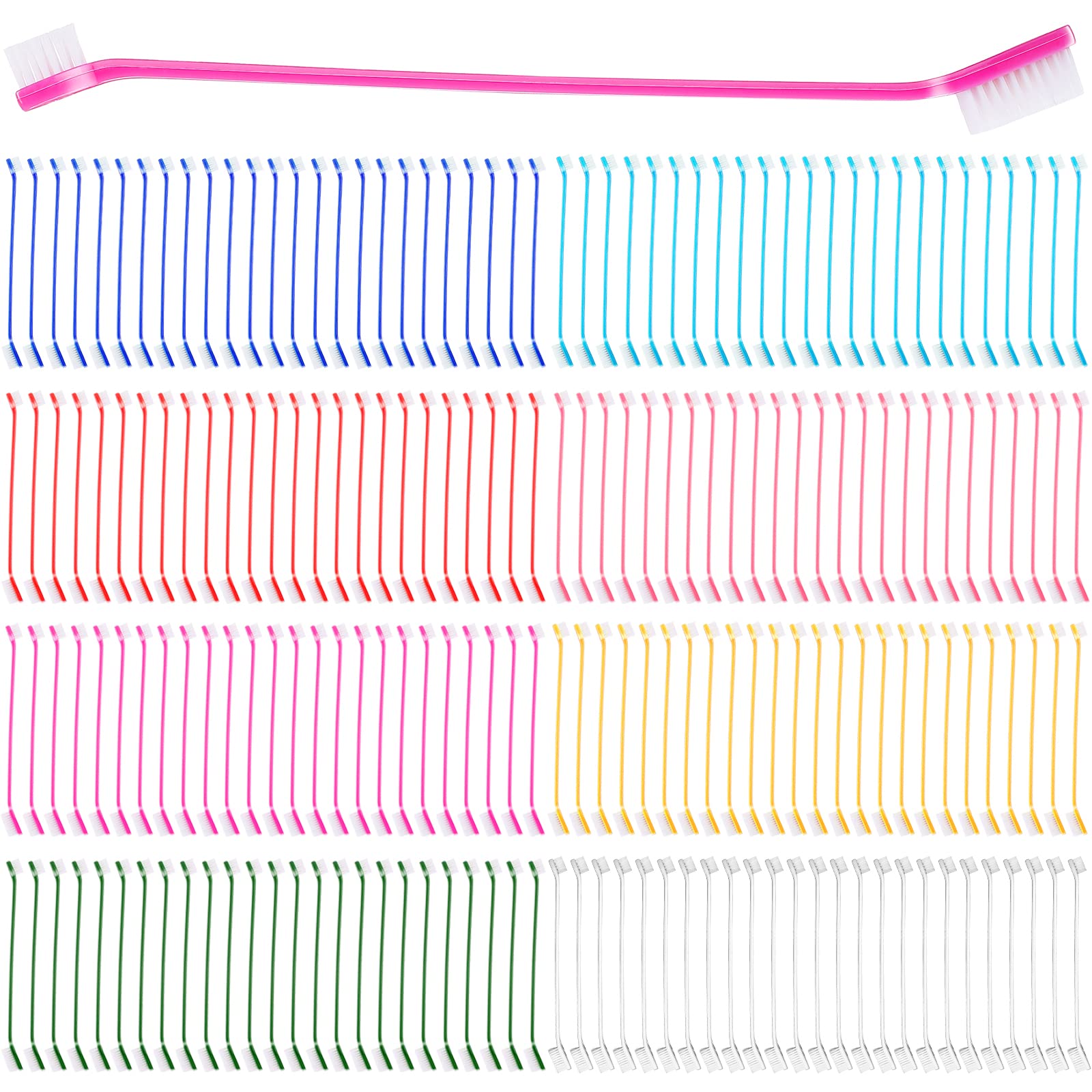 Nuogo dog toothbrush bulk with dual-head design for versatile pet dental care