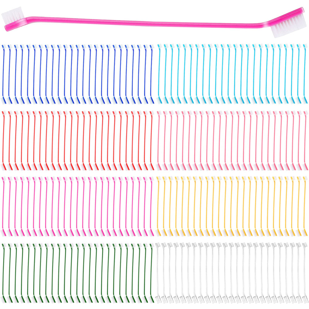 Nuogo dog toothbrush bulk with dual-head design for versatile pet dental care