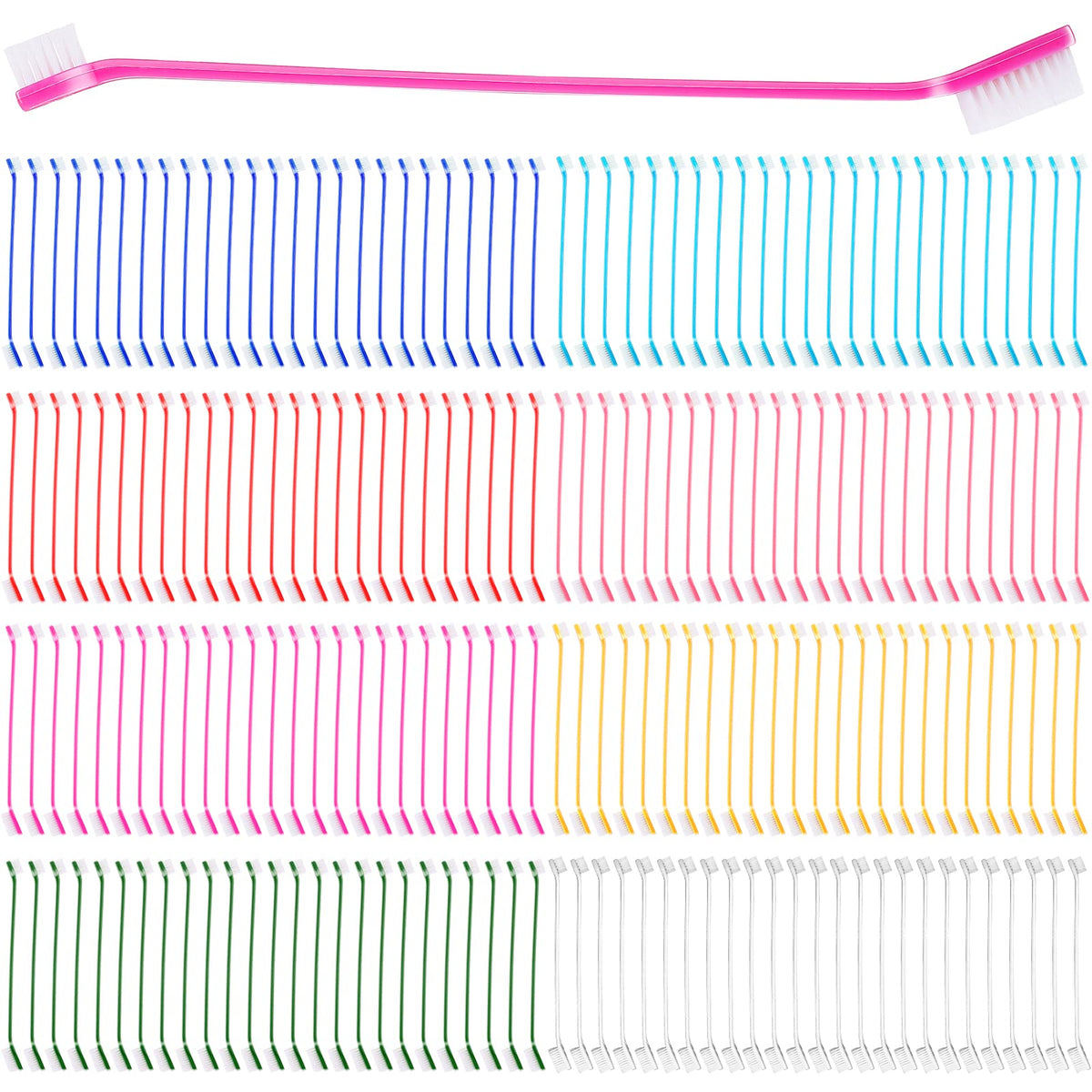 Nuogo dog toothbrush bulk with dual-head design for versatile pet dental care